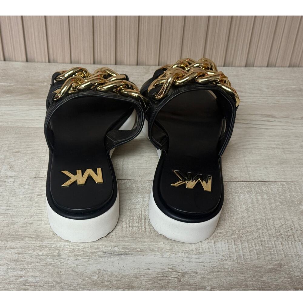 Michael Kors Scarlett Chain-Link Leather Slide Sandal Size 8.5M Women's Shoes - Picture 5 of 10